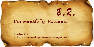 Borvendég Rozanna névjegykártya